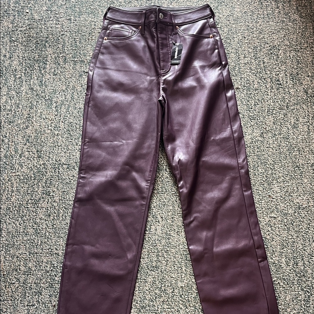 Purple Faux Leather Pants express size 2R